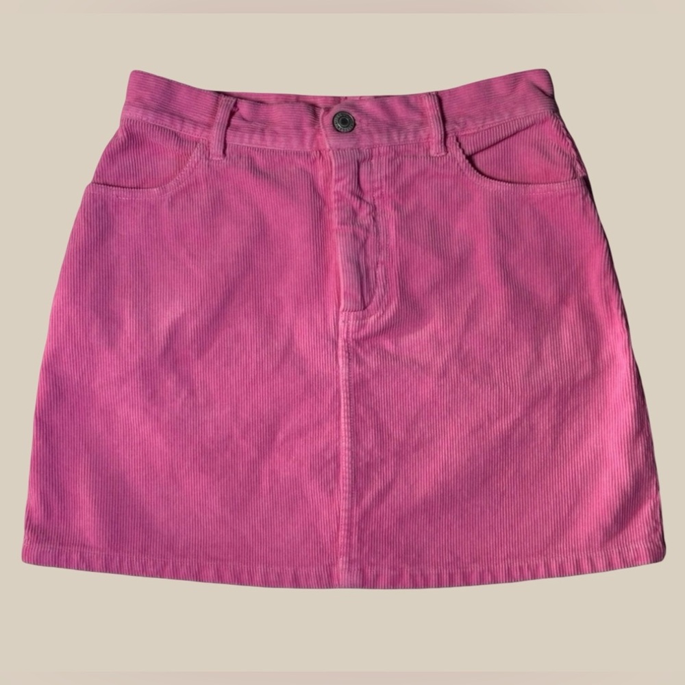 Pink Corduroy Mini Skirt John Galt x PacSun x Brandy Melville Y2K 90s Barbiecore